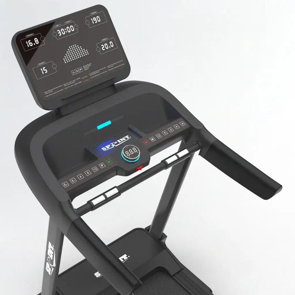 SPRINT FITNESS EQUIPMENT - F8085AC TREADMILL - مشاية رياضية من سبرنت Console side pose.webp