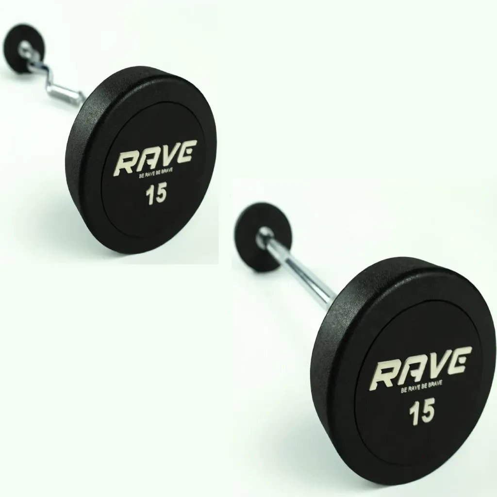 RAVE TG 808 Round Head TPU Fixed Barbell Set Of 280 Kg